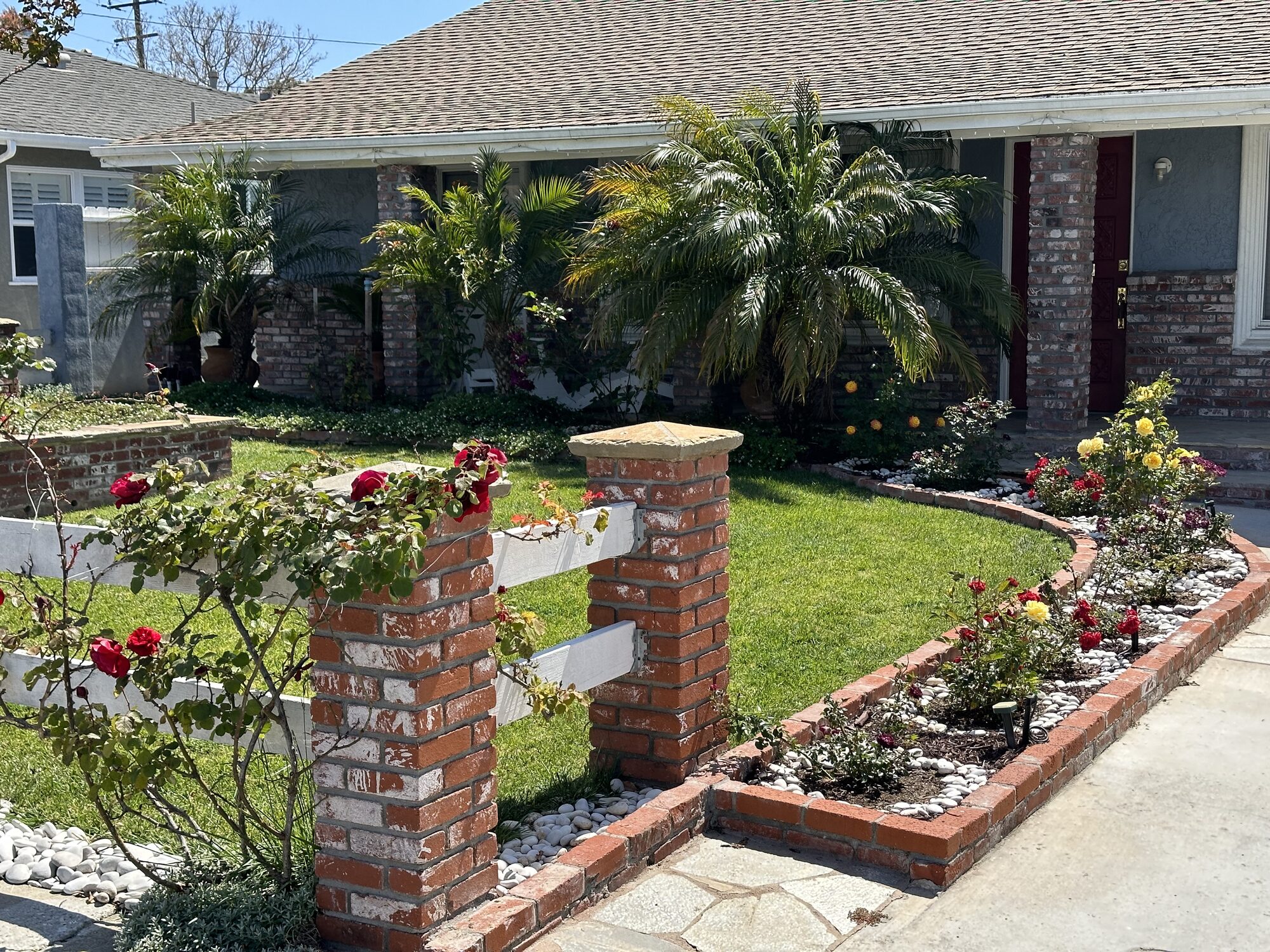 The front of the house on Sunday morning